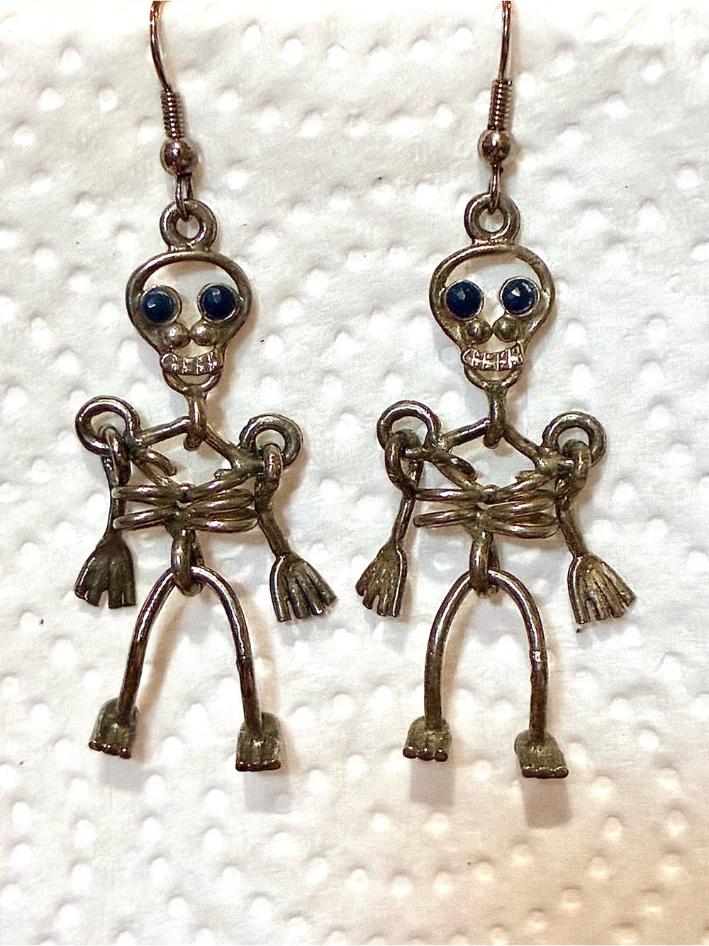 Vintage 1980’s Unisex Dangling Skeleton Earrings